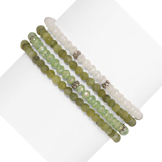 jade spiritual gemstone 4 bracelet stack