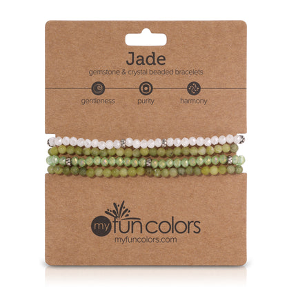 jade spiritual gemstone 4 bracelet stack