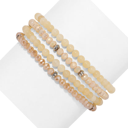 honey onyx spiritual gemstone 4-bracelet stack