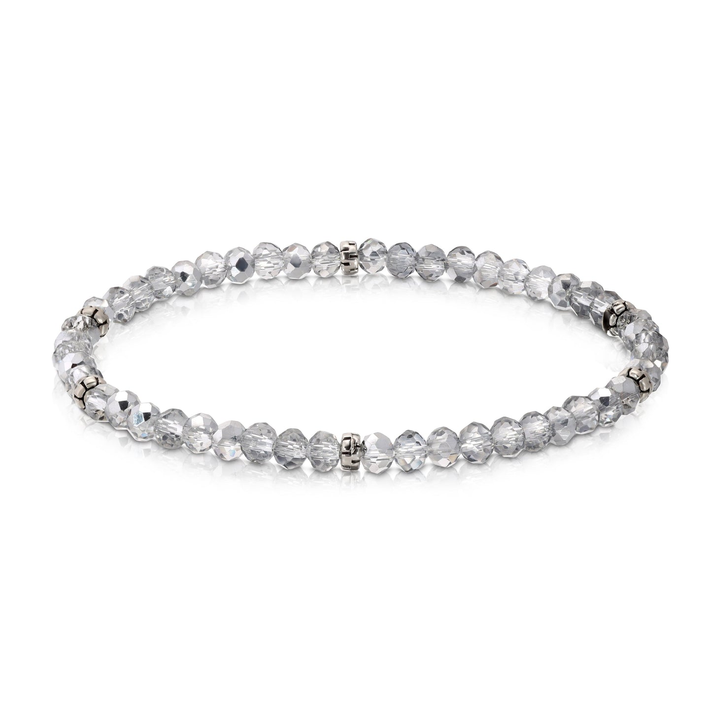 Silver Mini-Crystal Stretch Bracelet