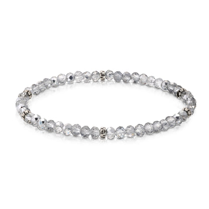 Silver Mini-Crystal Stretch Bracelet