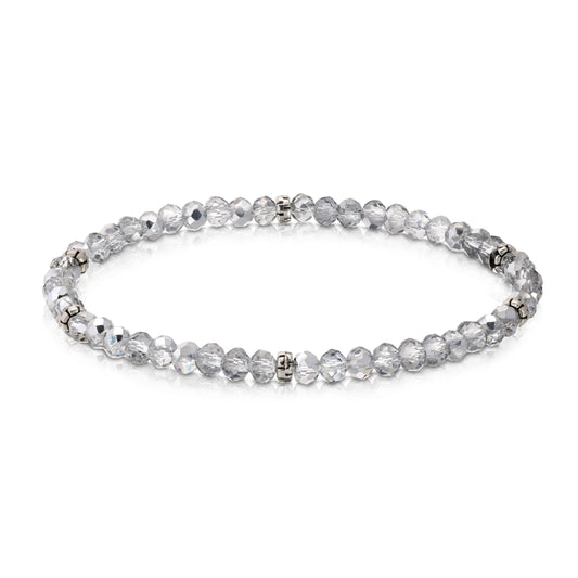 Silver Mini-Crystal Stretch Bracelet