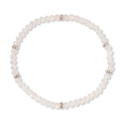 white beaded stretch bracelet