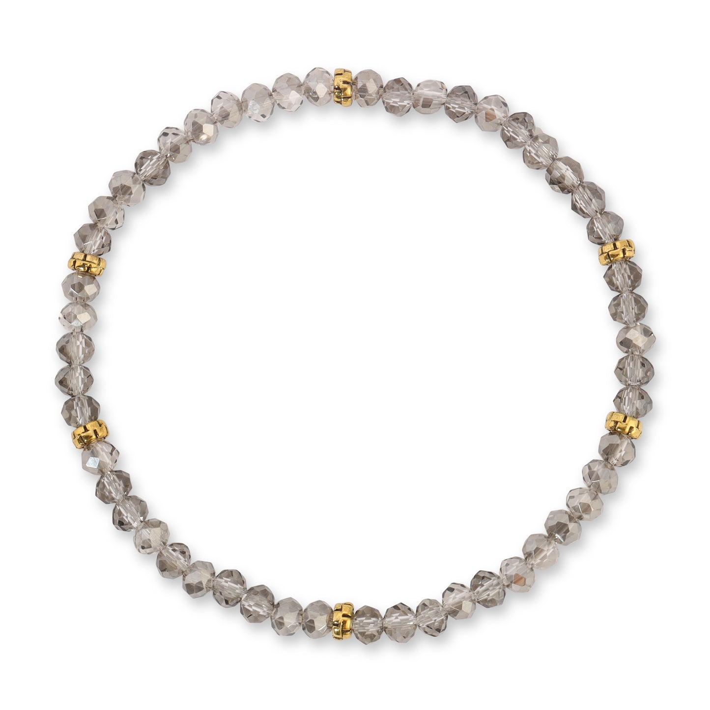 faceted bead necklace with gold spacers