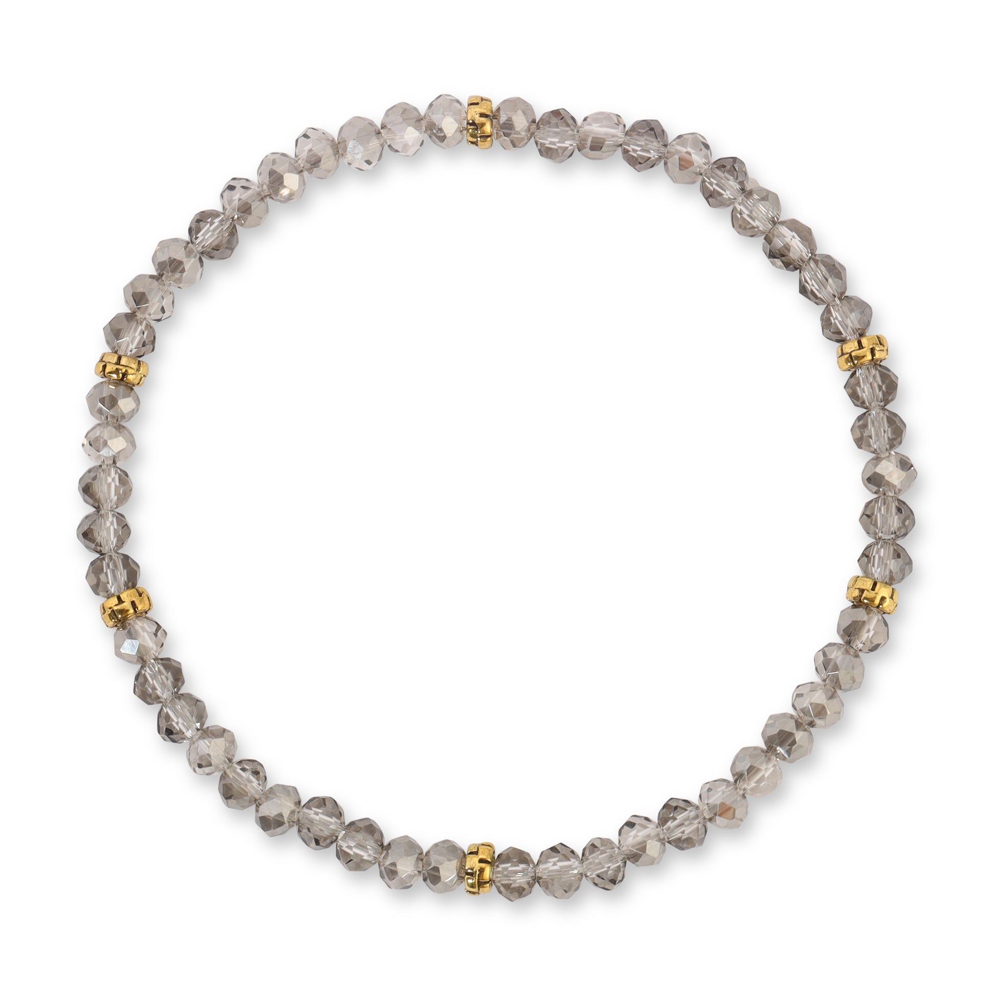 faceted bead necklace with gold spacers