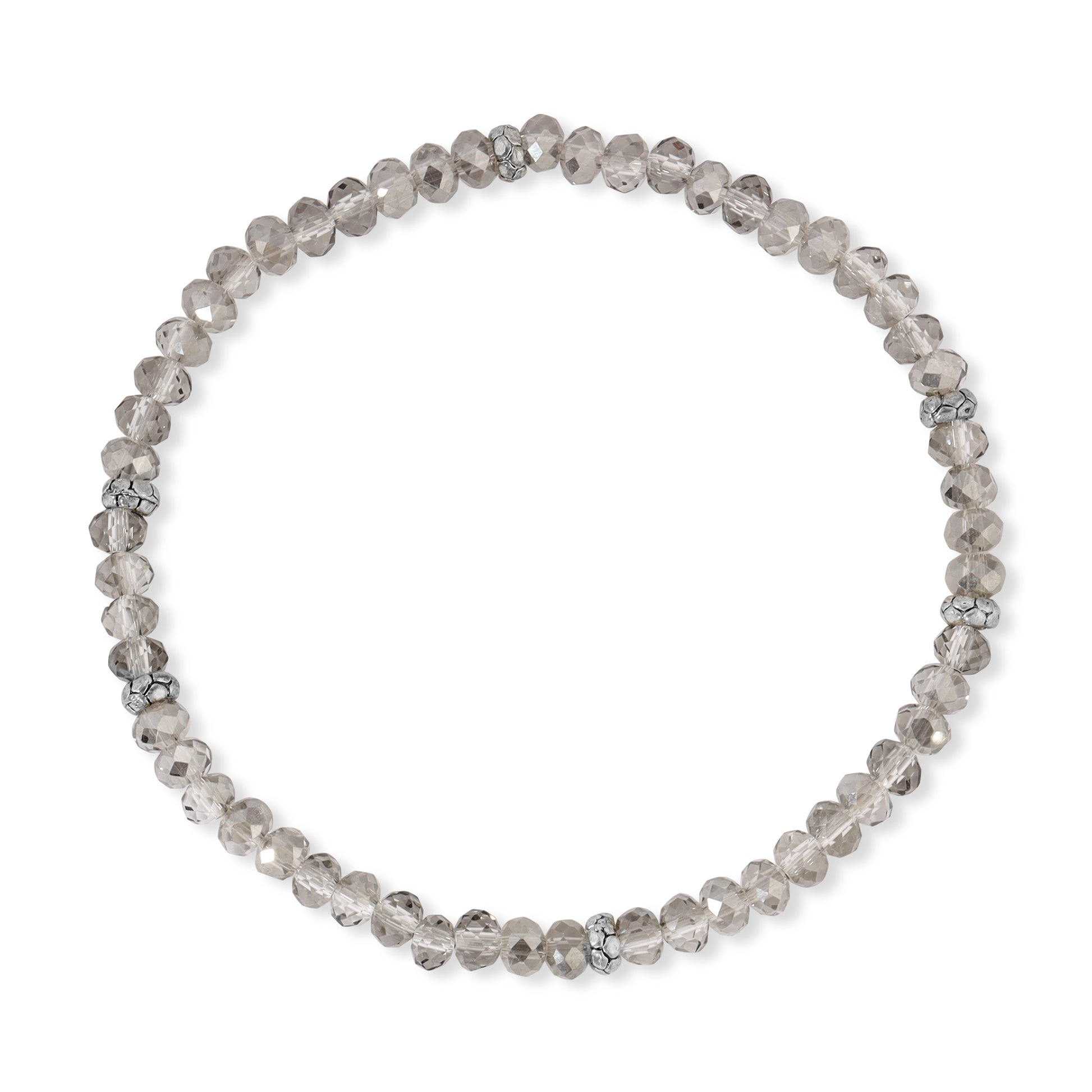 gray crystal beaded bracelet