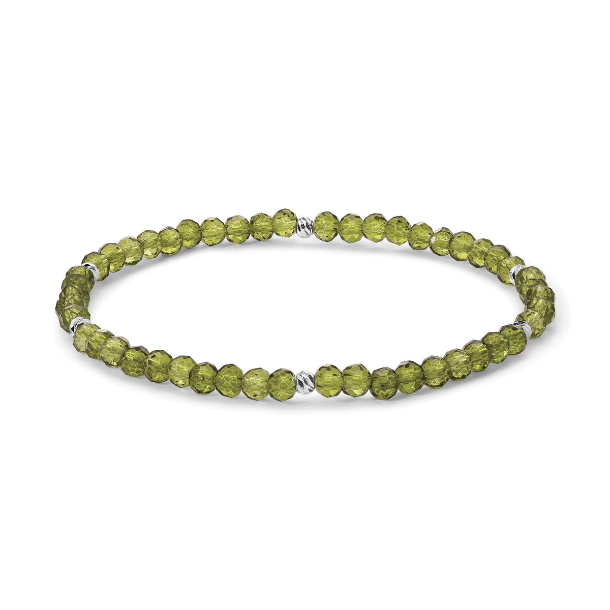 Mini-Crystal Bracelets - Blue-Green Family - Silver Accents