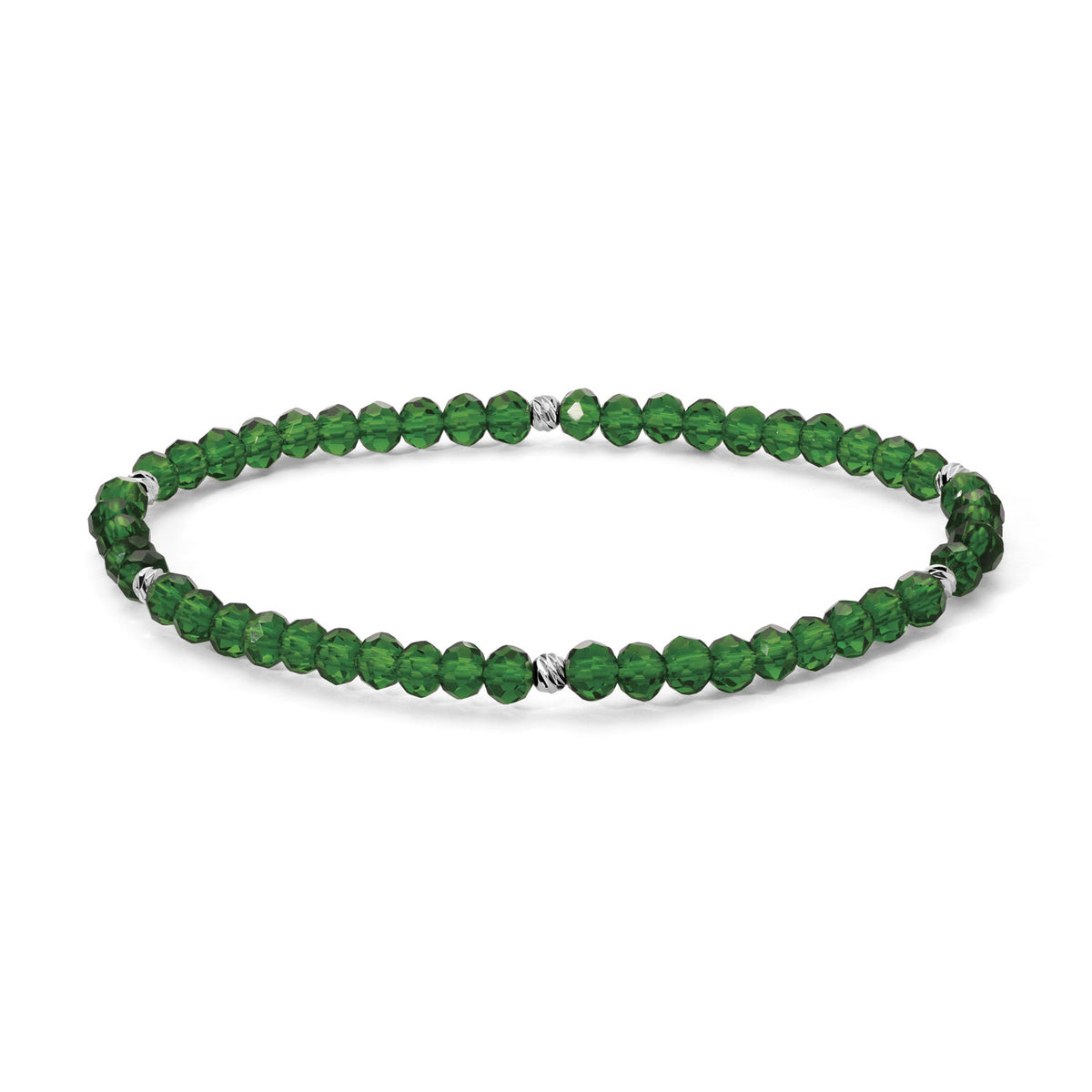 Mini-Crystal Bracelets - Blue-Green Family - Silver Accents