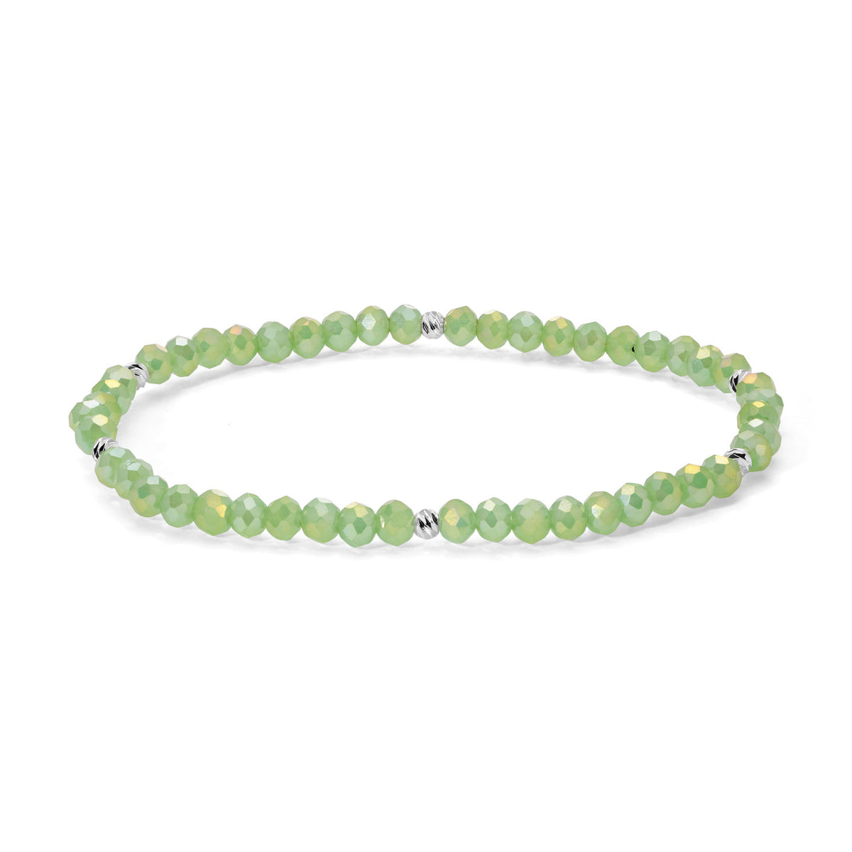 Mini-Crystal Bracelets - Blue-Green Family - Silver Accents