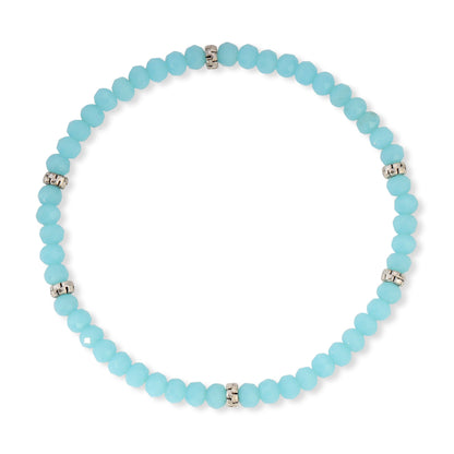 Aqua Opaque Mini-Crystal Stretch Bracelet