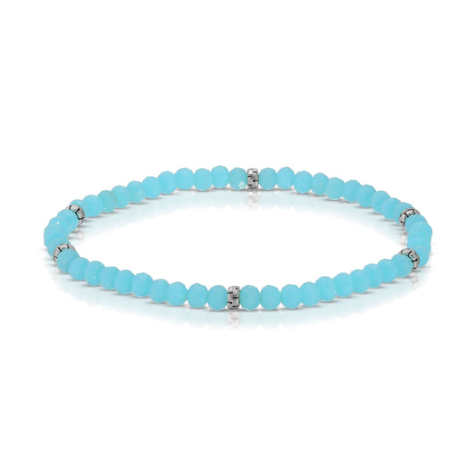 Aqua Opaque Mini-Crystal Stretch Bracelet
