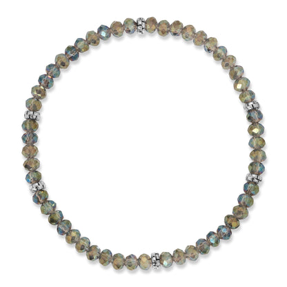 Deep Sea Ab Mini-Crystal Stretch Bracelet