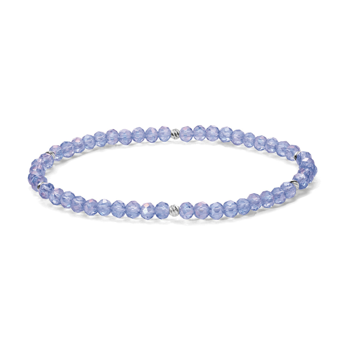 Mini-Crystal Bracelets - Blue-Green Family - Silver Accents