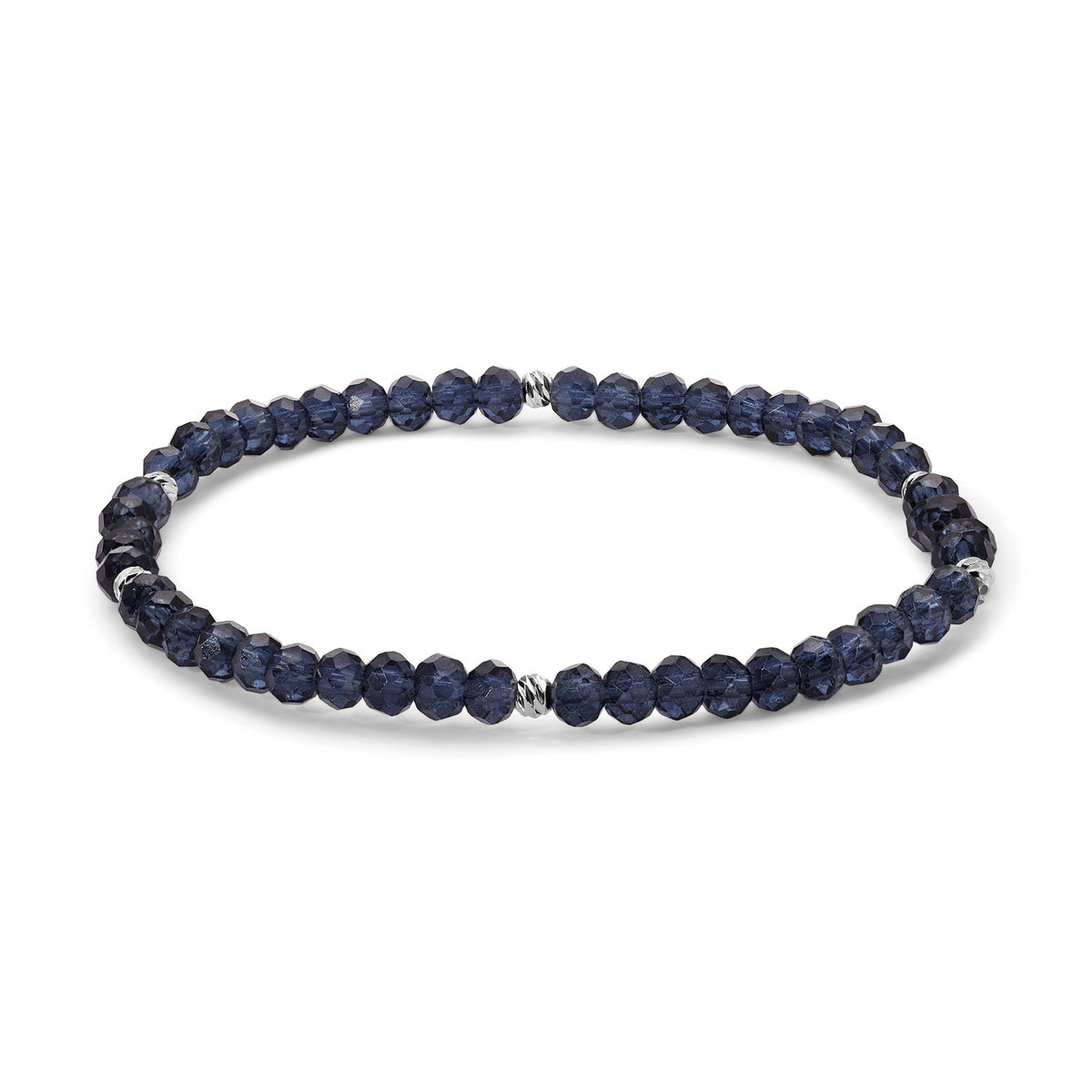 Mini-Crystal Bracelets - Blue-Green Family - Silver Accents