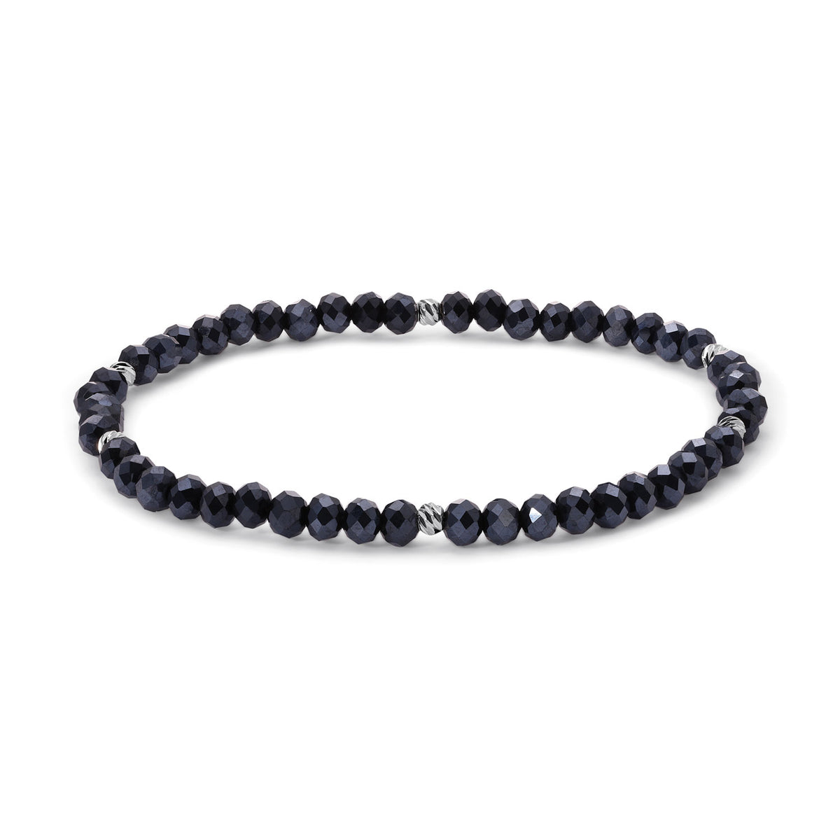 Mini-Crystal Bracelets - Blue-Green Family - Silver Accents