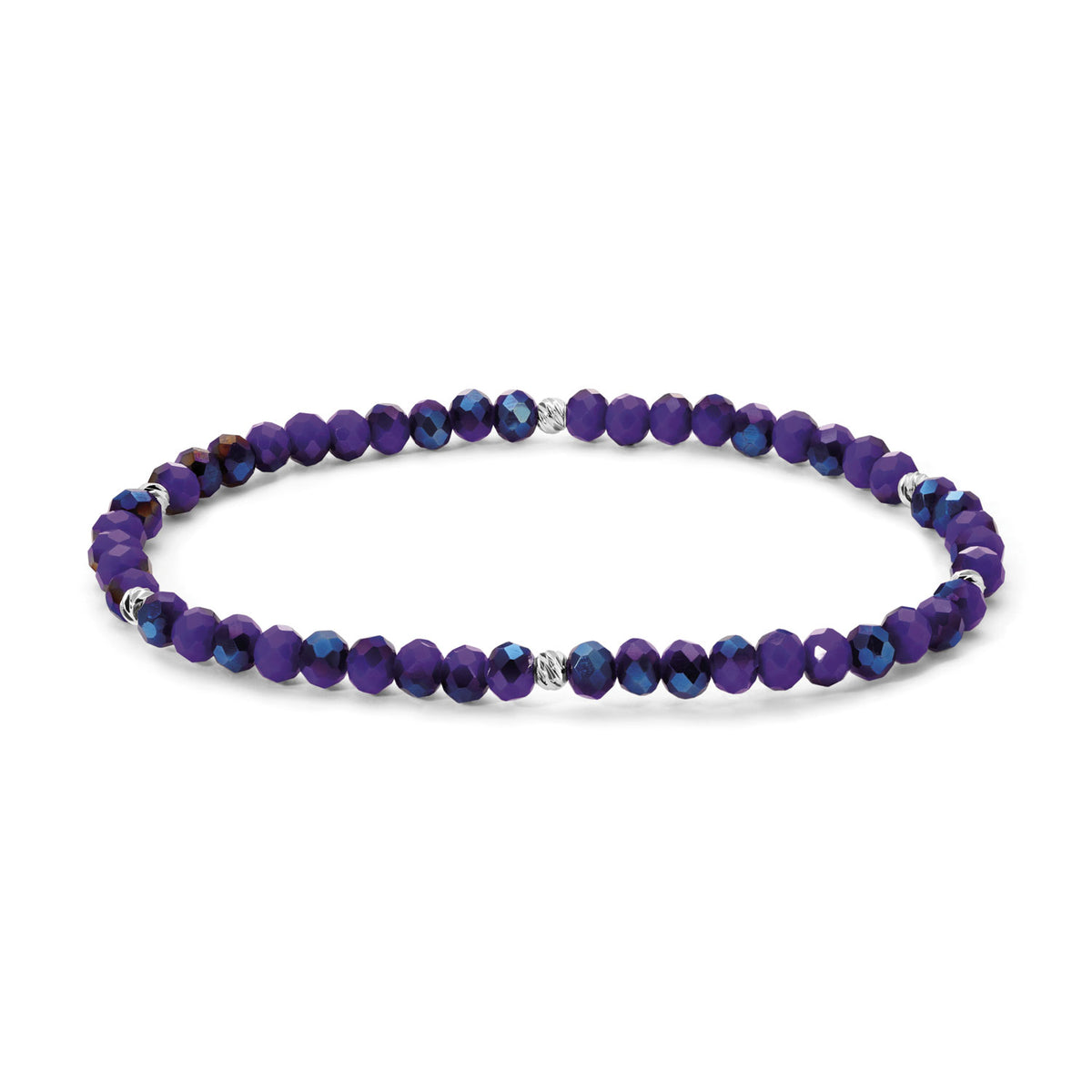 Mini-Crystal Bracelets - Blue-Green Family - Silver Accents