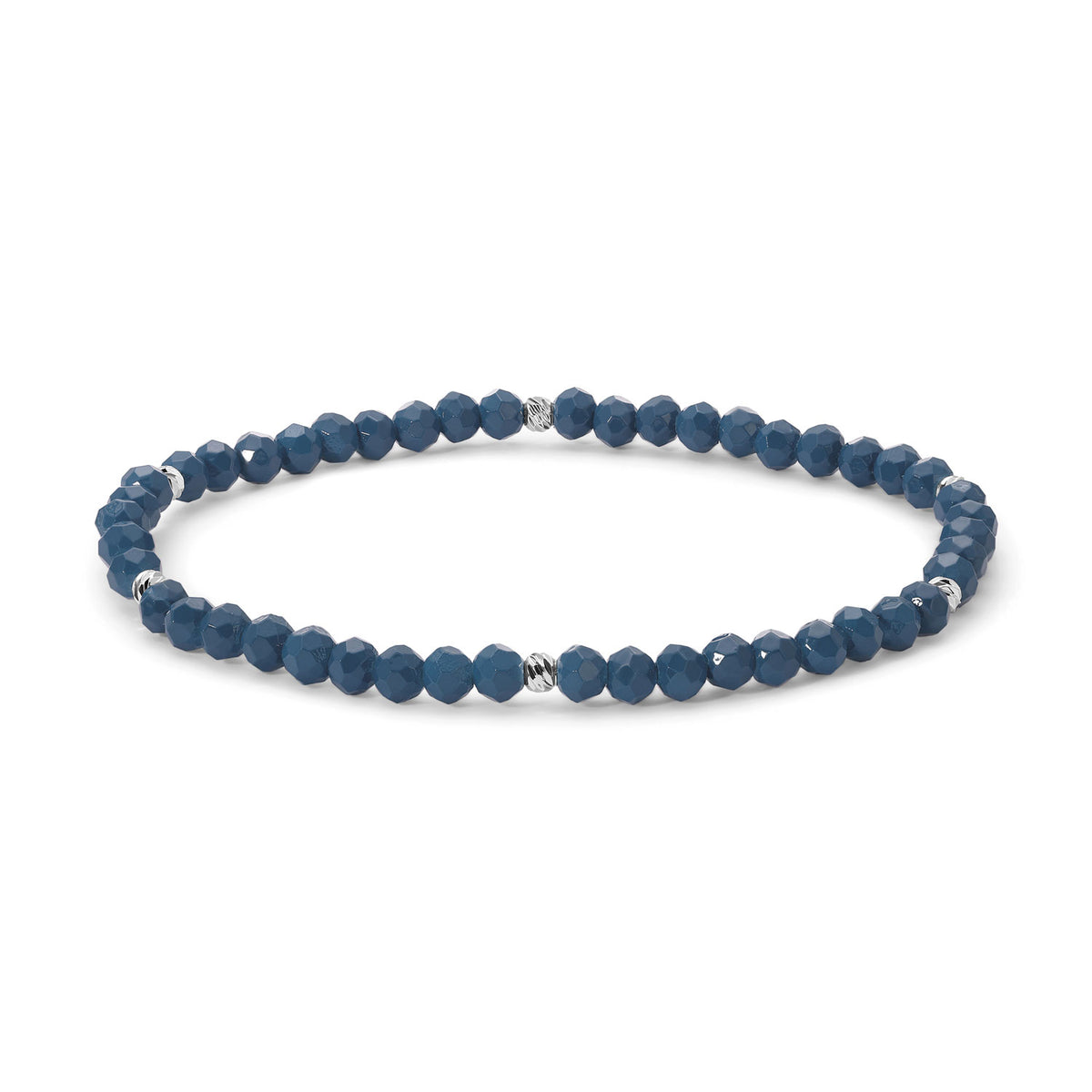 Mini-Crystal Bracelets - Blue-Green Family - Silver Accents