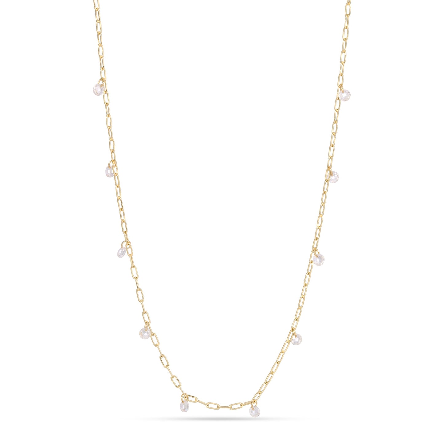 gold chain necklace with pearl drops