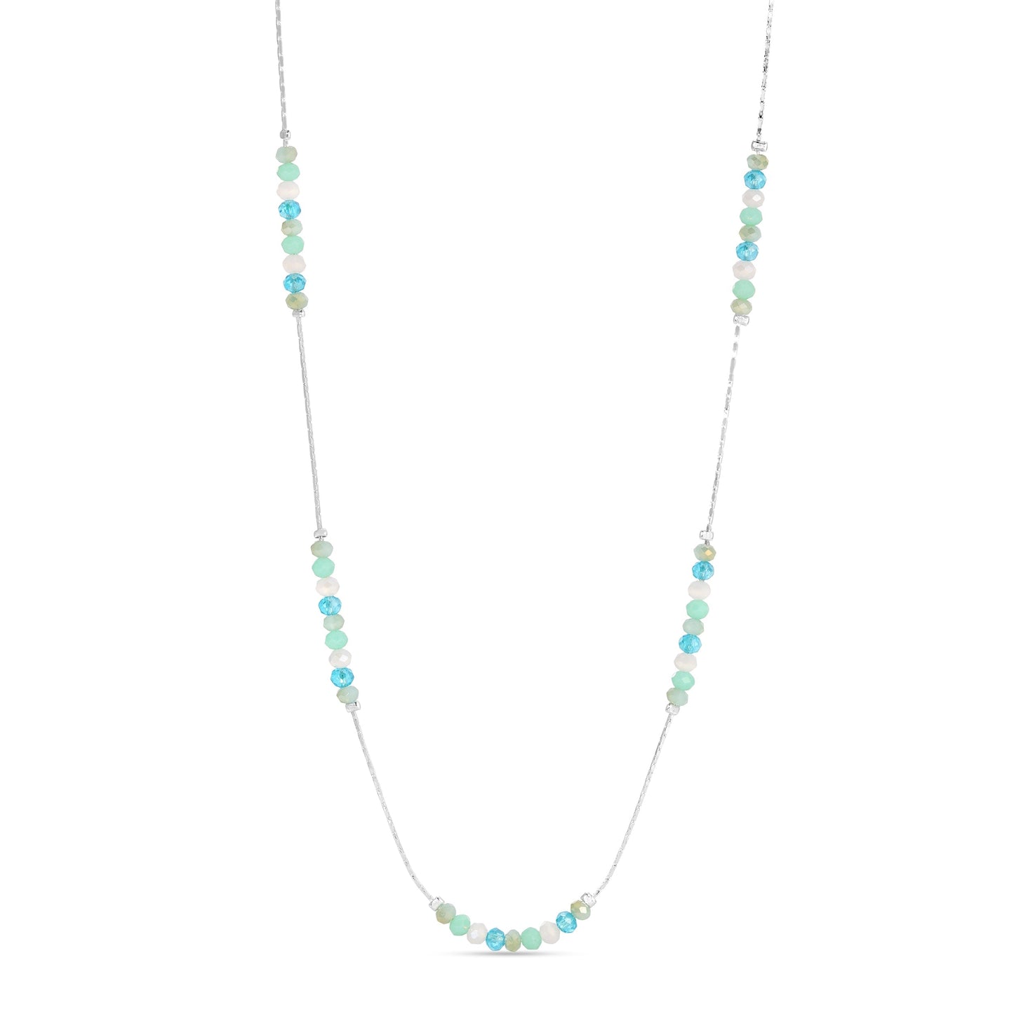 delicate mint and blue beaded necklace