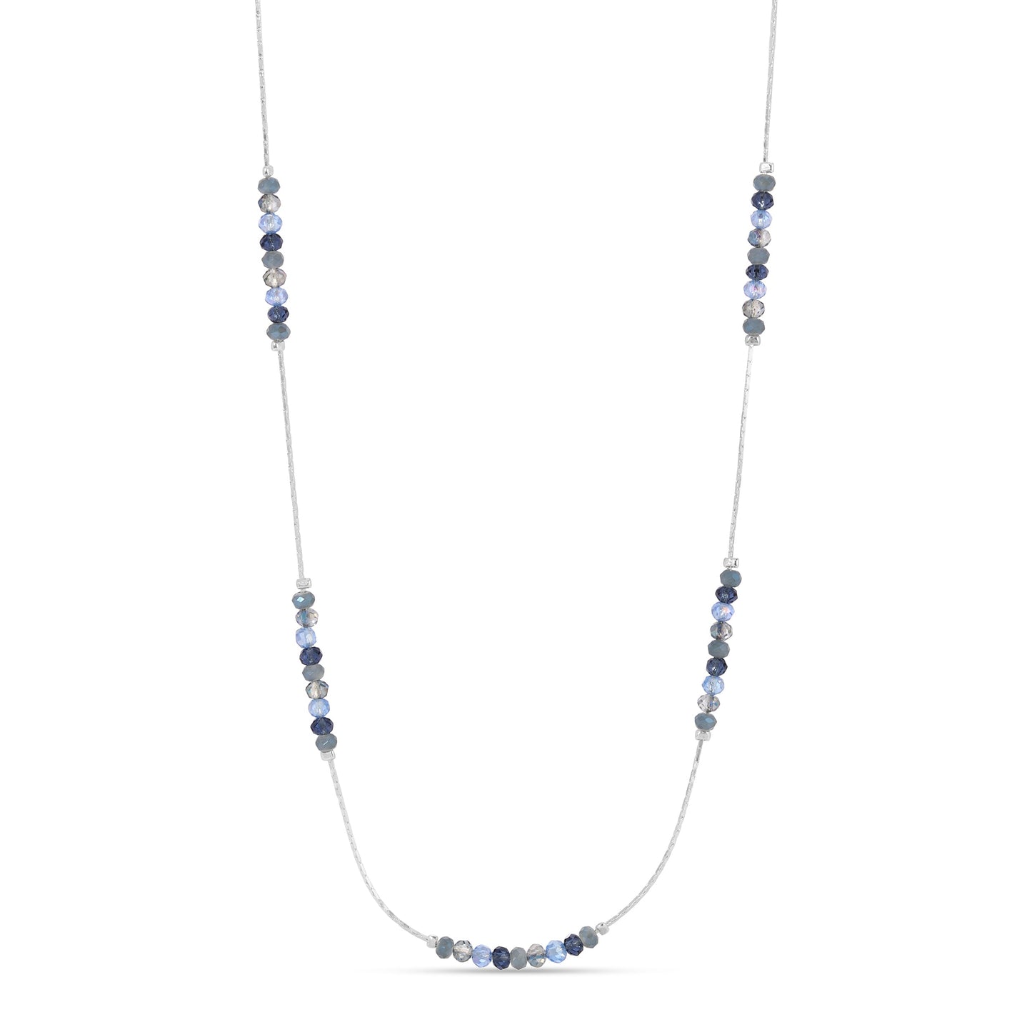 blue and silver beaded necklace