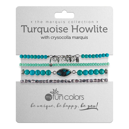 turquoise howlite with crysocolla marquis
