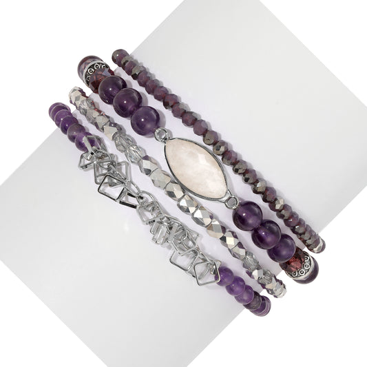 Amethyst with Moonstone Marquis