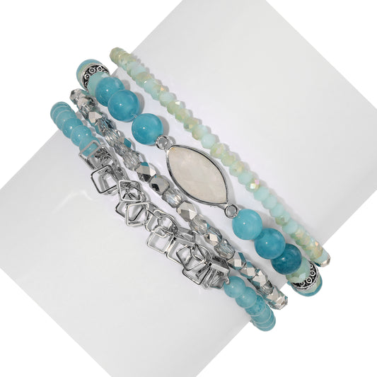 Angelite with Moonstone Marquis