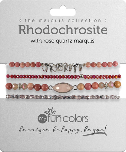 Rhodochrosite with Rose Quartz Marquis