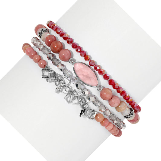 Rhodochrosite with Rose Quartz Marquis