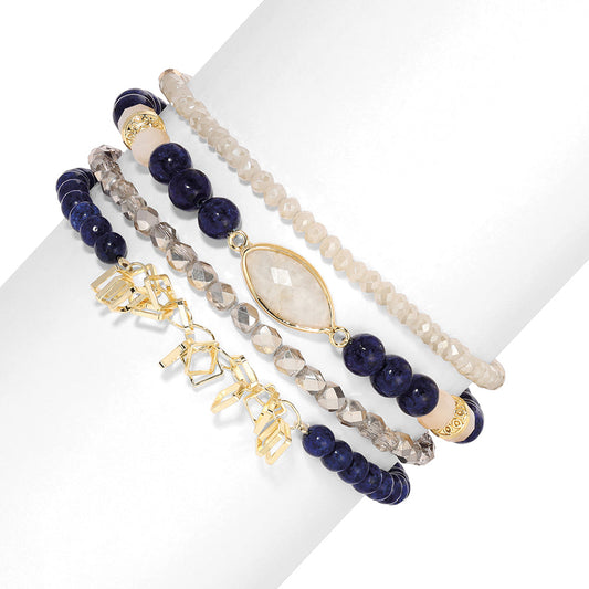 Lapis Lazuli With Moonstone Marquis