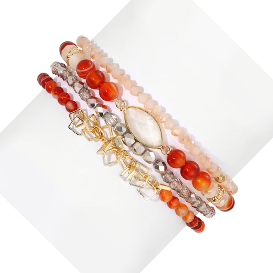Carmelian with Moonstone Marquis