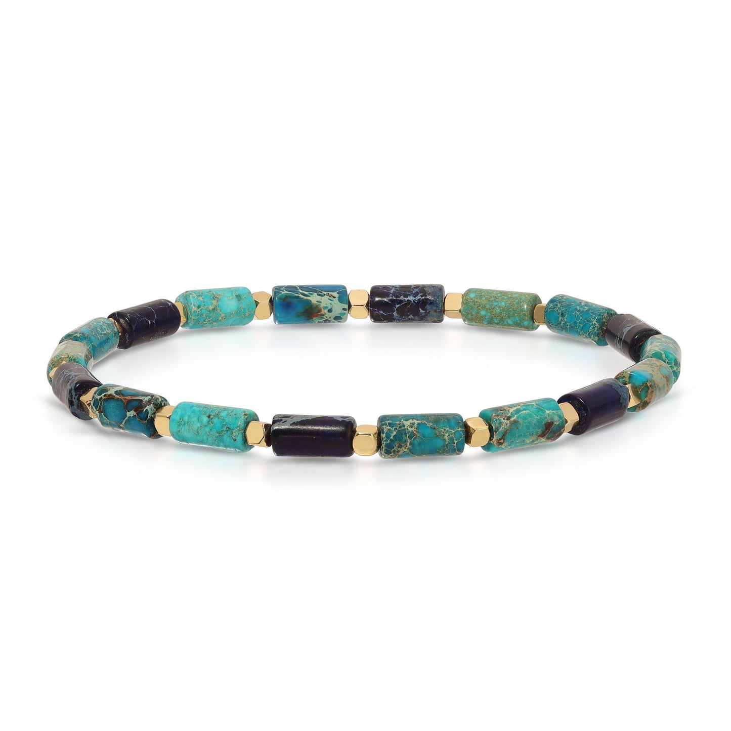 turquoise and gold beaded bracelet
