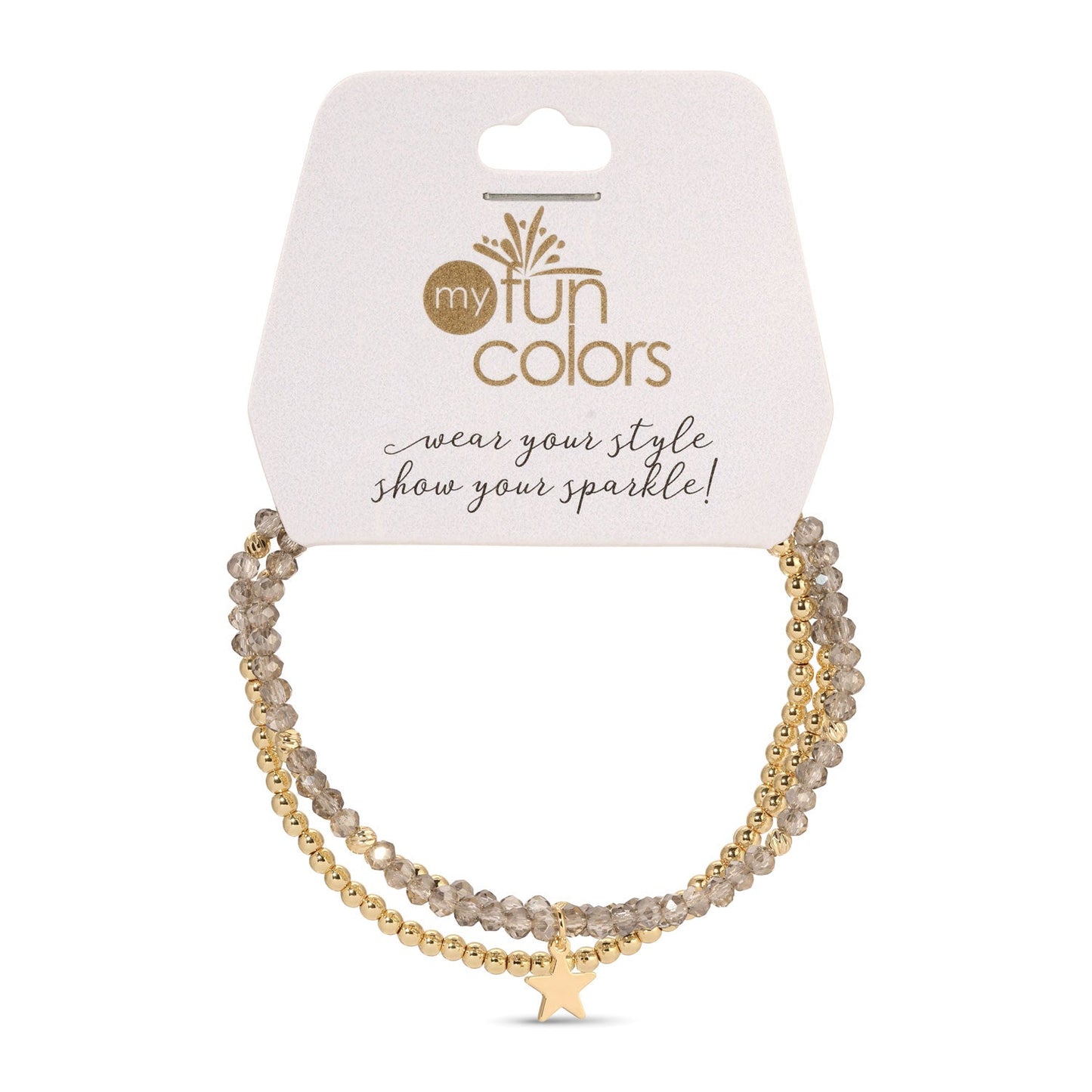 Black Diamond and Gold Petite-Crystal Trio Bracelet Set