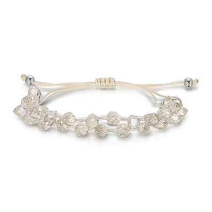 clear crystal pear drop adjustable cord bracelet