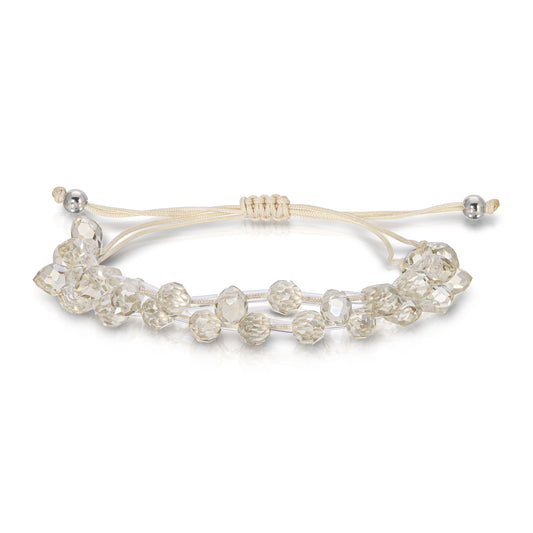 clear crystal pear drop adjustable cord bracelet