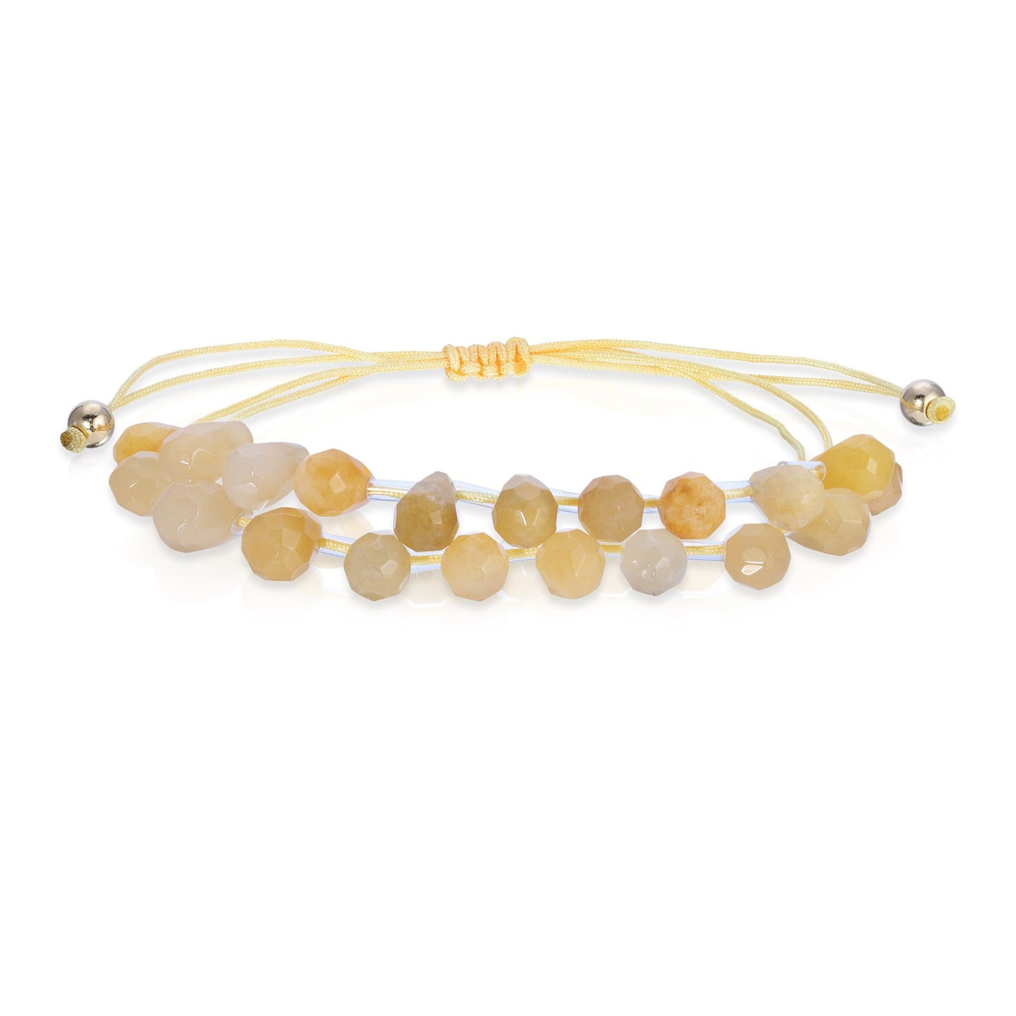 yellow beaded bracelet with adjustable string