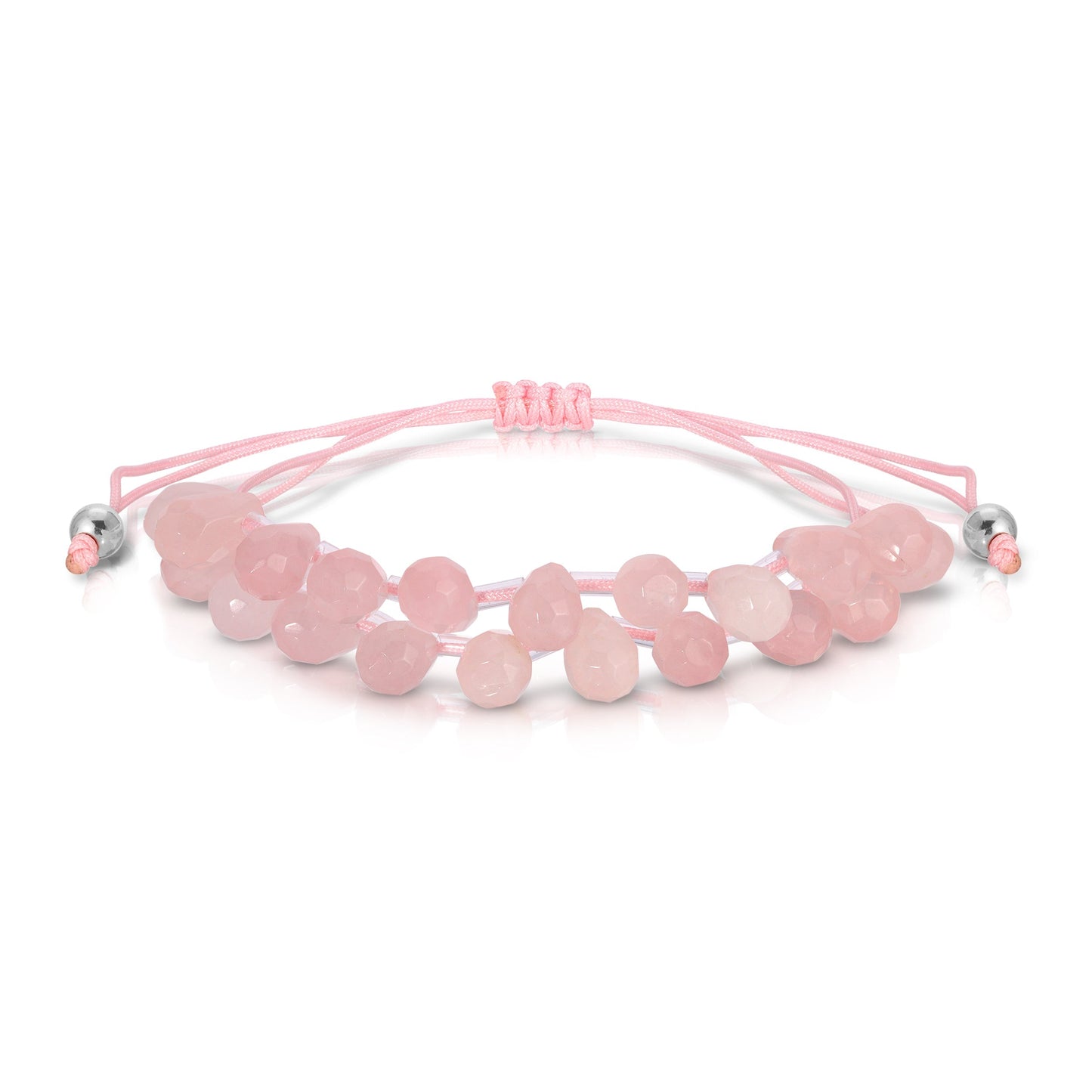 pink beaded bracelet with adjustable string