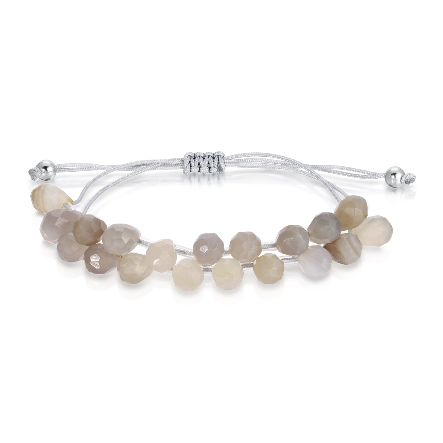 neutral tone beaded bracelet with adjustable cord