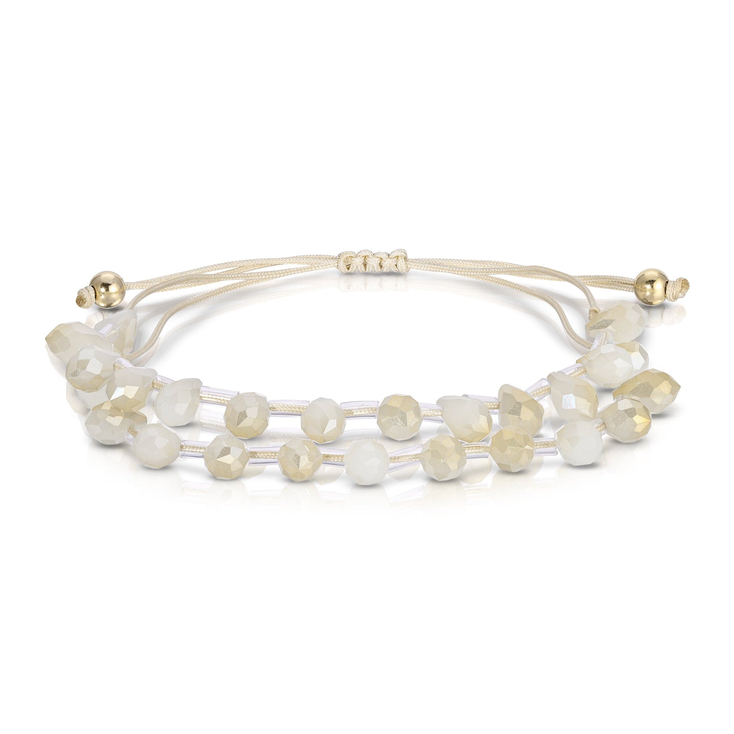 elegant beaded bracelet with gold and white stones