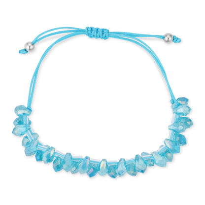 turquoise ab crystal pear drop adjustable bracelet