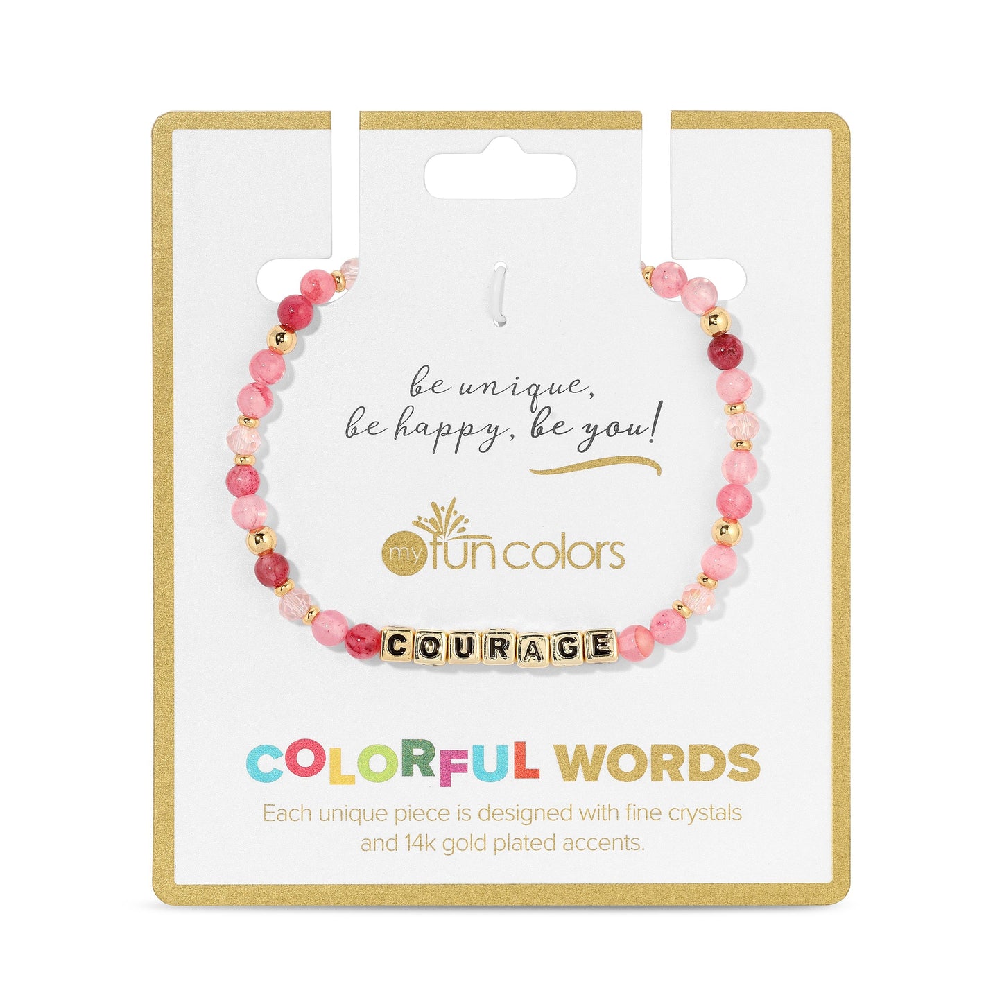 COURAGE Breast Cancer Awareness Colorful Word Bracelet