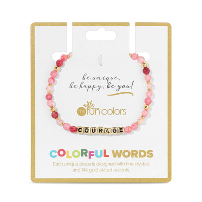 COURAGE Breast Cancer Awareness Colorful Word Bracelet