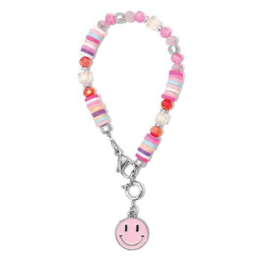 Pink Happy Face Tumbler Charm