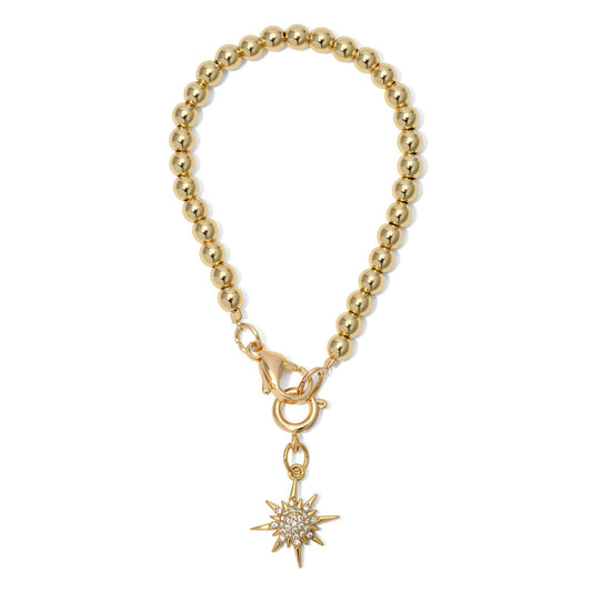 Starburst Rhinestone and Gold Tumbler Charm