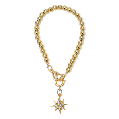 Starburst Rhinestone and Gold Tumbler Charm