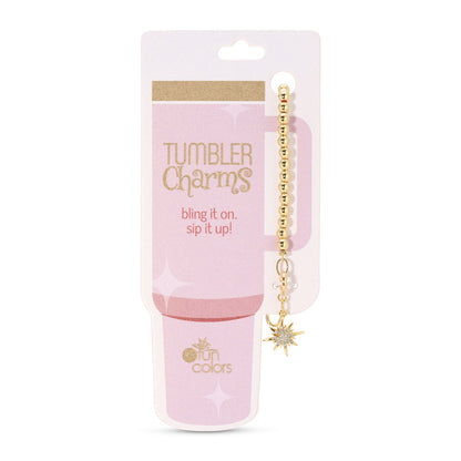 Starburst Rhinestone and Gold Tumbler Charm