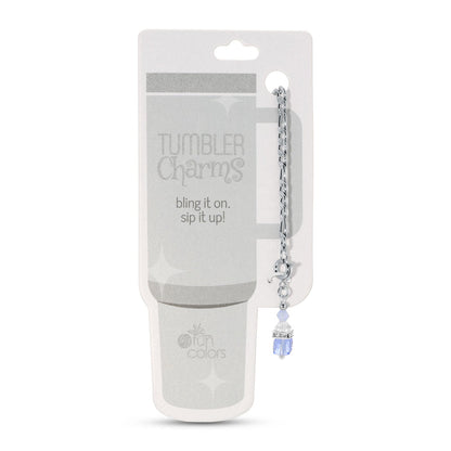 Aqua Crystal Drop Tumbler Charm