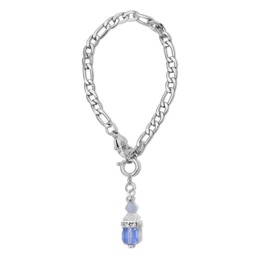 Aqua Crystal Drop Tumbler Charm
