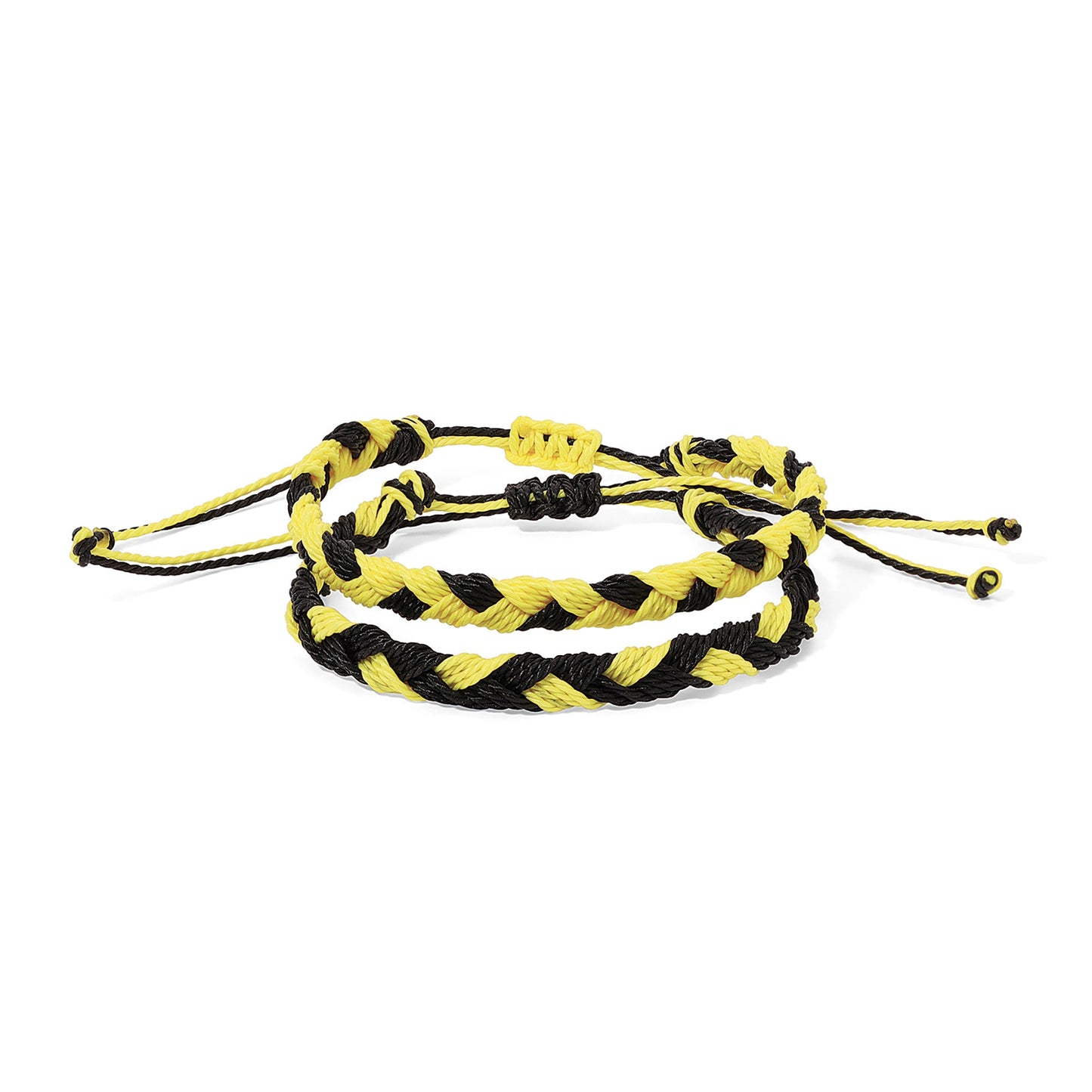yellow and black braided bracelet