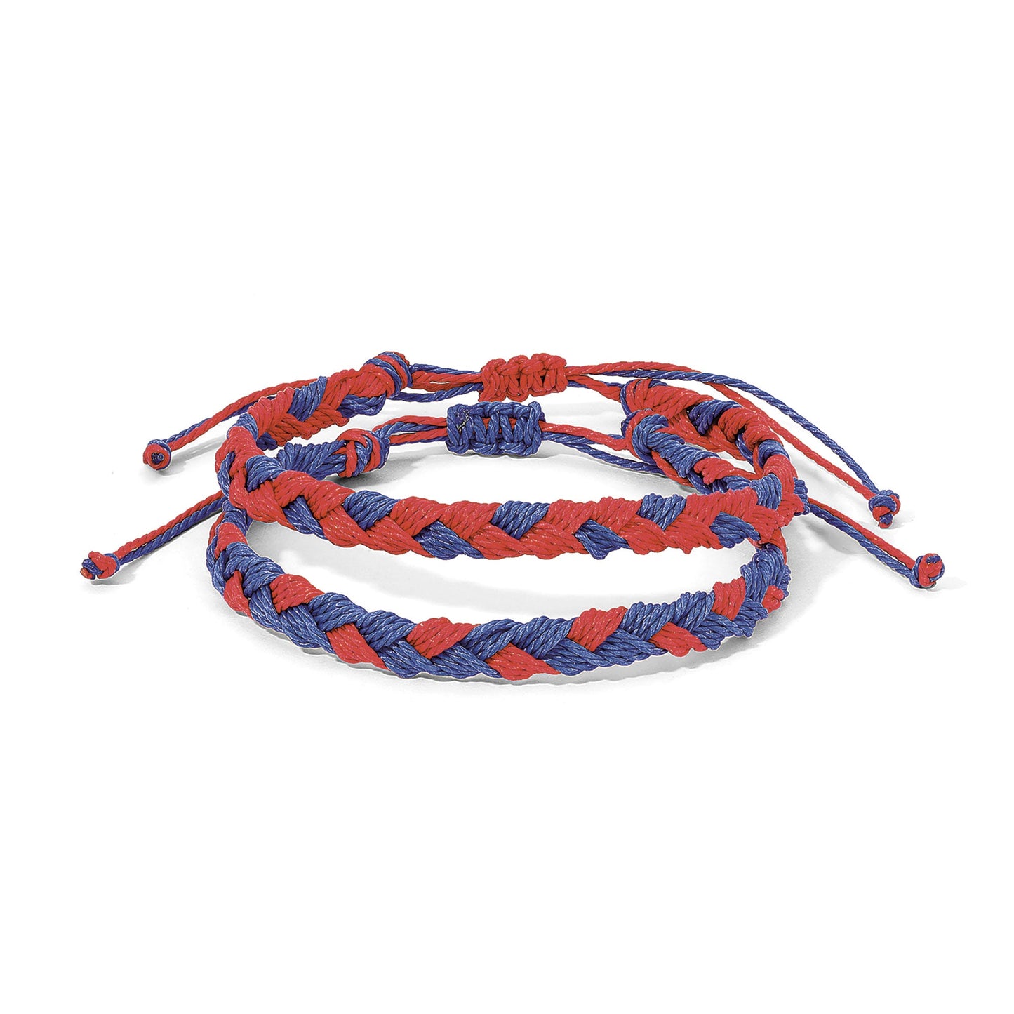 woven blue and red friendship bracelets